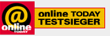 Logo: online today Testsieger.