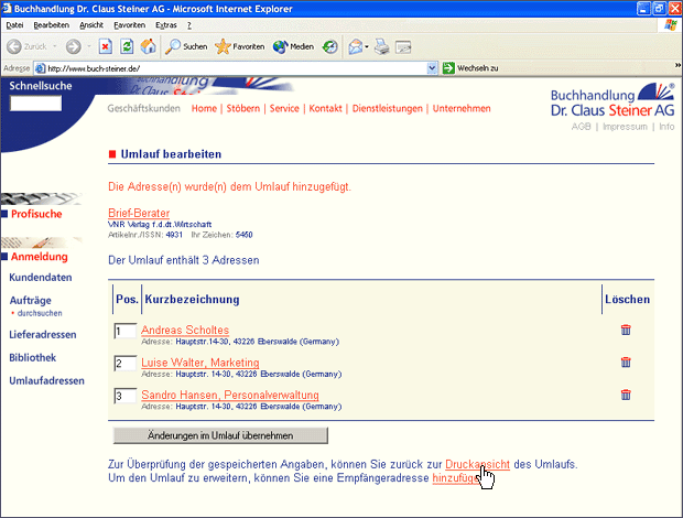 Screenshot von Liber.
