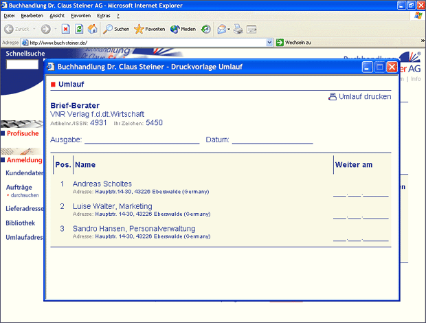 Screenshot von Liber.