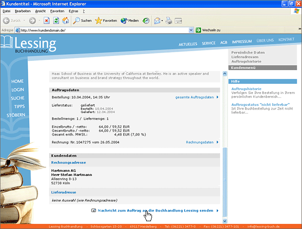 Screenshot von Liber, Beschreibung siehe unten.