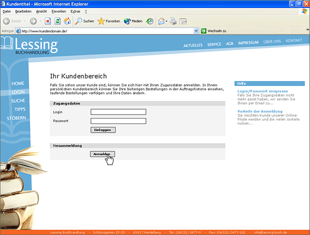 Screenshot von Liber, Beschreibung siehe unten.