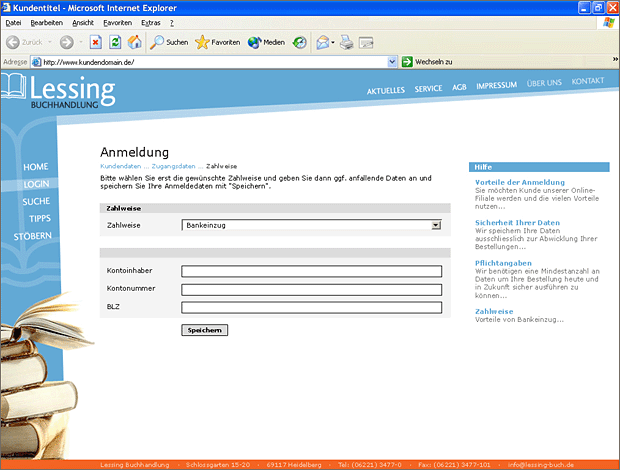 Screenshot von Liber, Beschreibung siehe unten.