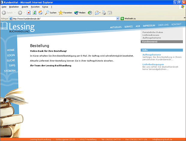 Screenshot von Liber, Beschreibung siehe unten.