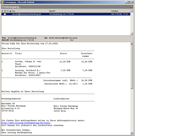 Screenshot von Liber, Beschreibung siehe unten.