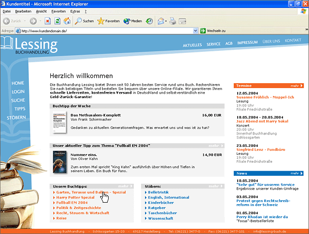 Screenshot von Liber, Beschreibung siehe unten.